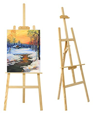Trintion Table Easel Box Art Supplies Easel Box Wooden Adjustable Foldable Desktop Sketch Portable Art Painting Storage Box (1.5M)