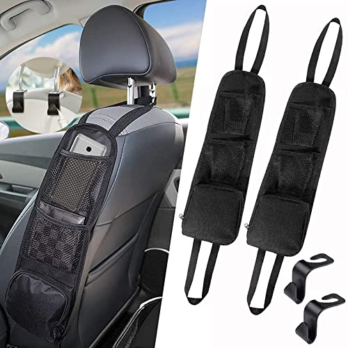 2 Stück Wasserdicht Autositz Organizer, Multifunktionale Auto Seite Aufbewahrungstasche, Auto Aufhängetasche Aufbewahrungstasche, mit Auto Kopfstütze Haken