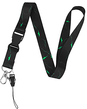 Molain Ausweis-Schlüsselbänder mit Schnellverschluss-Schnalle, strapazierfähiges schwarzes Schlüsselband mit drehbarem Karabinerverschluss, marmoriertes Schlüsselband für Schlüssel, für Lehrer