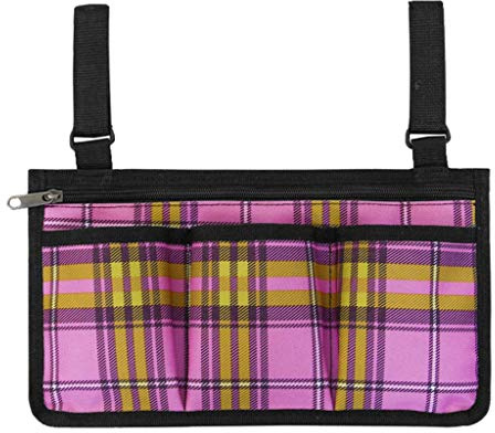 Tubayia Rollstuhltasche Armlehne Rollstuhl Tasche für Rollstuhl Griffe Wasserdichte Tragbare Roller Tasche (Rosa)