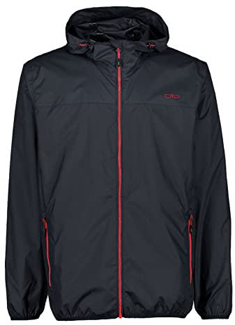 CMP - Regenjacke für Herren mit Kapuze, Anthrazit, 56