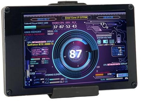 Jectse PC-CPU-RAM-HDD-Datenmonitor, 3,5-Zoll-IPS-USB--Bildschirm, Computer-Temperaturmonitor mit Ständer, Computer-Temperaturanzeige für GPU-CPU-RAM-Daten