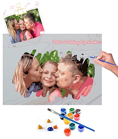 AptoFun Malen nach Zahlen mit eigenem Foto selbst gestalten in 36 Farben, personalisiertes Malen nach Zahlen, Gemälde-Geschenk mit 36 Farben, individuelles Foto-Geschenk (ohne Rahmen, 50x50cm)