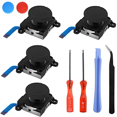 Joystick Analogique 3d De Remplacement 4 Pack De Remplacement Du Joystick Pour Le Pouce Du Joystick Analogique Pour Les Vis Du Kit De Réparation Des Parties Du Joystick De l'Interrupteur