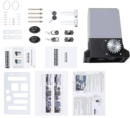 TaNeHaKi Automatischer Schiebetür Öffner Torantrieb Schiebetor Schiebetorantrieb Set 1600kg Tor Motor Schiebetor Automatischer Toröffner mit Fernbedienung und Schlüssel 750W