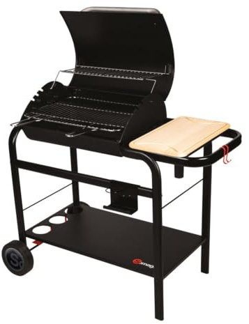 Barbecue à charbon Vulcano 2600, cuve en fonte, chariot, 10 convives