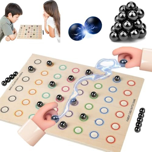 Mengger Magnetspiel, Magnetic Spiel Magnet Spiel Magnetisches Schachspiel Magnetic Chess Game Magnet Schachspiel mit 20 Magnetische Steine Magnetisches Schach Magnetspiel für Familientreffen &Camping