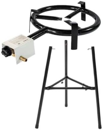 Kochmann Germany Paella Gasbrenner Grillset - Authentisches Kocherlebnis mit zwei Brennringen Premiumfüße (30cm)
