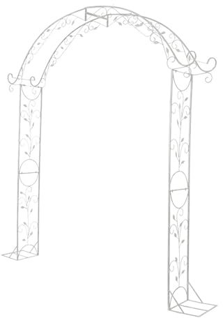 Rosenbogen Aus Metall Stabil Abnehmbare，Hochtemperaturschweißen，Einfache Installation Oberbogendesign，für Kletterpflanzen, Rosen (Color : Old White, Size : 1.8 * 0.3 * 2.4m)