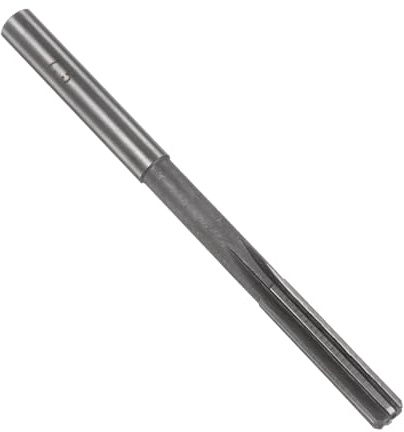 sourcing map Alesatore per serraggio 7,5 mm, H7 HSS, tornio alesatore a 6 scanalature dritte, utensile da taglio a gambo rotondo, punta da trapano per alesatura metrica per foro metallico in acciaio