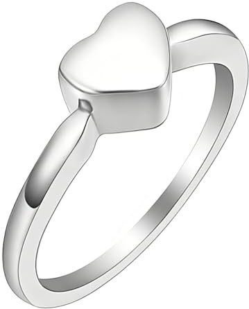 Anillos de urna en forma de corazón VCCWYQK para cenizas para mujeres y hombres, anillo de ceniza para dedo, joyería conmemorativa para seres queridos con kits de relleno, 9#, Acero inoxidable, Sin