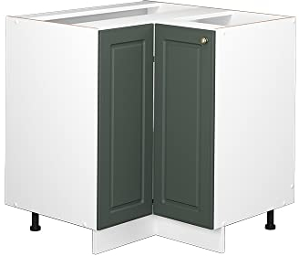 Vicco Eckunterschrank Fame-Line, Grün-Gold Landhaus/Weiß, 80.5 cm, AP Anthrazit