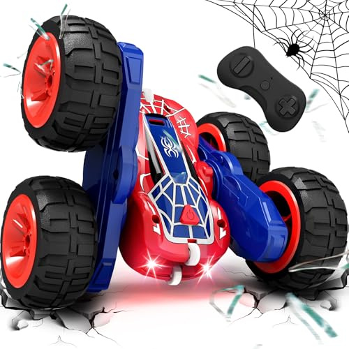 Tecnock 2026 Ferngesteuertes Auto mit 2.4 Ghz Fernbedienung 360°Flip Stunts Rc Auto Monstertruck mit Buntes Licht ab 6-12 Jahre Outdoor Spielzeug Geschenk für Junge Kinder