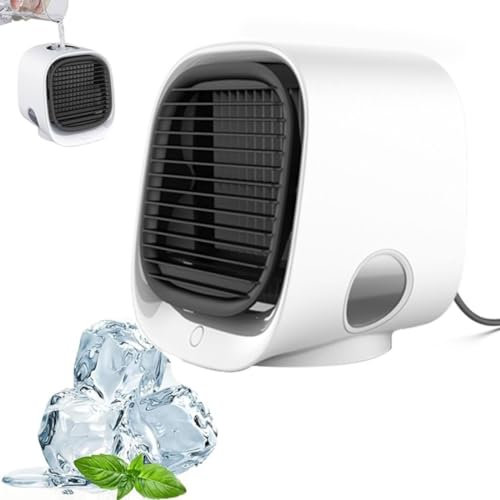 LilCooler - LilCooler Portable AC, Vital Breeze Portable Ac, 2025 New Portables Air Conditioner, 3 Speeds Adjustable Air Cooler with Water Tank, Quiet Misting Fan Air Cooler for Home, Office (White)