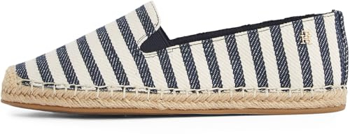 Tommy Hilfiger Donna Espadrillas Nautical Stripe con Logo, Multicolore (Space Blue Itacha Stripes), 39 EU