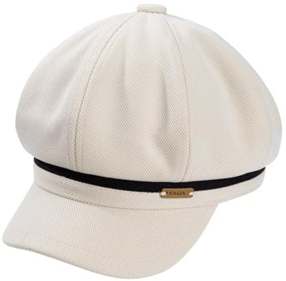 ZLLkeji Schirmmütze Barett Stylish and Elegant Ballonmütze Casual Cappy Baskenmütze Warm Beret Cap Herbst Winter Frühling Newsboy Mütze Damen (DE/NL/SE/PL, Numerisch, 58, weiß)