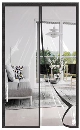 AQKaki Magnet Wärmeschutzvorhang für 105x245cm, EVA Transparenter Thermo Türvorhang Kälteschutz Wintern Thermovorhang Tür Wasserdicht Winddicht Isoliervorhang Balkon Badezimmer Tür Wohnzimmer