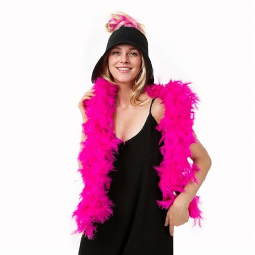 NHPY Federboa weiß, Federn weiss, Weiße federn, Feder boa, Weiße federboa, 20er Jahre, Flapper, Karneval, Mottoparty (Rosa)