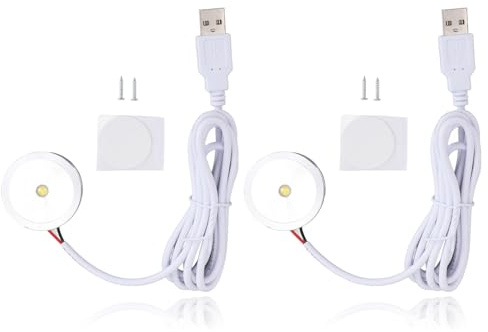 SENECESLI 5 V Dimmbare LED Mini Spotleuchte mit 1,2 M Langem Kabel, Schmuck Ausstellungsleuchten, Bilderleuchten für den Innenbereich, USB betriebener Strahler für Schmuckschränke (Warm Light）