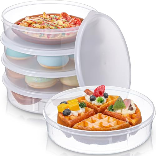 Colingmill 5 Pcs Plastic Deli Containers with Lids Airtight, 8.5 x 2.2 Inches Reusable Leakproof Plastic Clear Food Storage Container, Freezer/dishwasher/, soup Containers for Takeout Food Storage