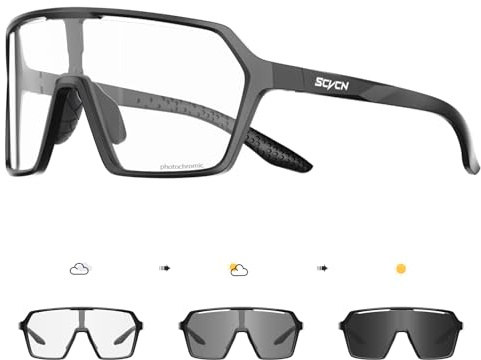 SCVCN Photochromique Lunette de Cyclisme Vélo Sport Homme Femme Transparente VTT UV400 Pêche Course Conduite Pêche Volleyball Golf Softball 01