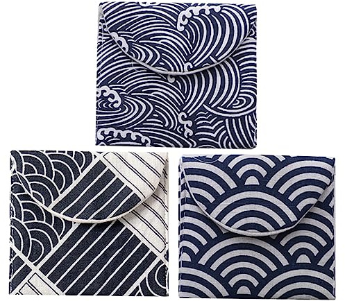 Healeved Juego de 3 Bolsas de Artículos de Tocador Bolsa para Compresas Menstruales Color Aleatorio Lavable Soporte para Compresas de Lactancia para Uso Diario