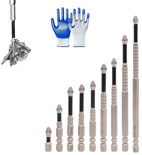 High-Magnetic Screwdriver Drill Bit Set,6/9 PCS Strong Magnetic Durability Screwdriver Drill Bit Set,Anti-Slip Magnetic Electric Screwdriver Kit,Universal Precision Anti Impact High Hardness Drill Bit