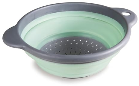 Libbi Lou Collapsible Silicone Kitchen Colander Space Saving Folding Food Strainer for Kitchen & Travel (23cm) BPA-Free - Assorted Colours