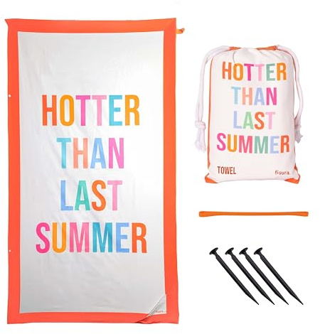 FISURA Hotter Than Last Summer Großes Strandtuch aus Mikrofaser, leicht, für Pool, Strand, Camping, Picknick, Anti-Sand, schnelltrocknend, originelles Geschenk, 180 x 100 cm