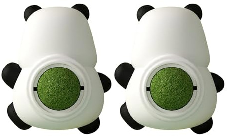 Fiauli Enhanced Chewing Cat Toy Catnip Ball Treat Set 1/2/3 Pcs Wall Mounted Chew for Cats Eco-friendly Rotating Snack Balls Dental Care Indoor Enrichment 2pcs