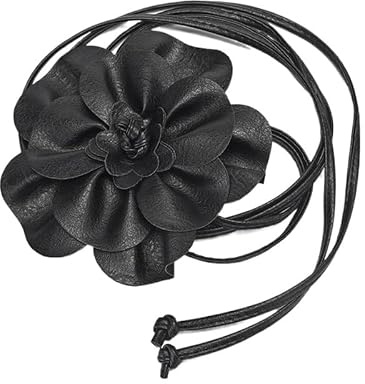YKAFADE Damen Blumen Gürtel - Hüftgürtel Wickelgürtel Leder Look mit extravaganter Blume Verstellbarer PU Leder Gürtel Taillengürtel Blumengürtel für Frauen Kleid Zubehör Festival Party Hochzeit