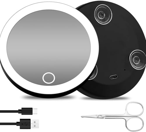 TQUXNGA Suction Cup Makeup Magnify Glasses Rechargeable Touch Control Vanity Portable Cosmetic Easy To Use Powerful Suction Cup