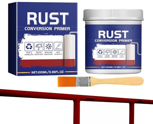 Genérico Pintura Transformadora de Óxido | Esmalte Encapsulante De Óxido Duradero Con Brocha - Primers Automotrices para Mantenimiento de Coches Superficies de Acero Exteriores