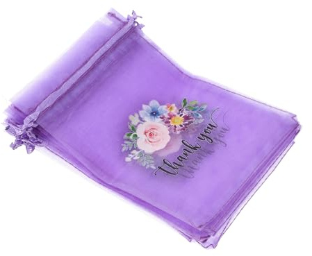 AKOOSY 10 Stück Organza Geschenktüten aus Gauze mit Kordelzug Feuchtigkeitsbeständig und Widerstandsfähig für Kleiderschränke und Koffer 10 X 15cm Lavendelsäckchen