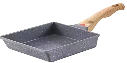 Poêle à frire antiadhésive carrée en pierre Maifanite sans fumées Bakélite Poignée anti-brûlure Convient pour cuisinière à induction Tamagoyaki japonaise Omelette japonaise Tamagoyaki Poêle