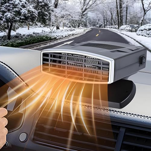 Calentador portátil para coche, calentador y desempañador para coche de 12 V y 200 W, ventilador rápido de frío/calor para desempañar el parabrisas, calentador para coche con enchufe para encendedor