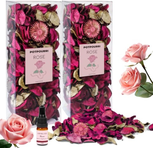 Scent-Hi Natural Rose Scented Pot Pourri with 10ml Essential Oil