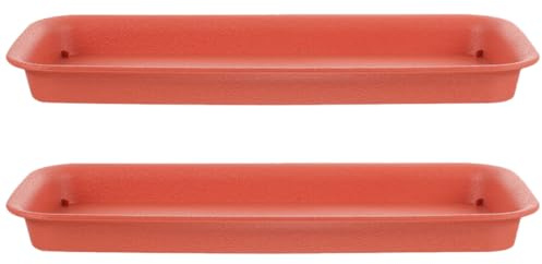 Sewroro Lot de 2 Soucoupes Rectangulaires pour Pots de Plantes D’intérieur en Plastique Anti-Fuite 40 Cm pour Rebord de Fenêtre Jardinage Protection Surfaces Prévention Éclaboussures