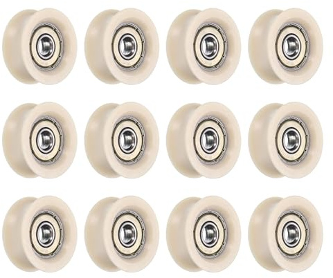 QUARKZMAN 12 Stück U Nut Führungsrollen 6x28x11mm für Möbel Hardware Beige