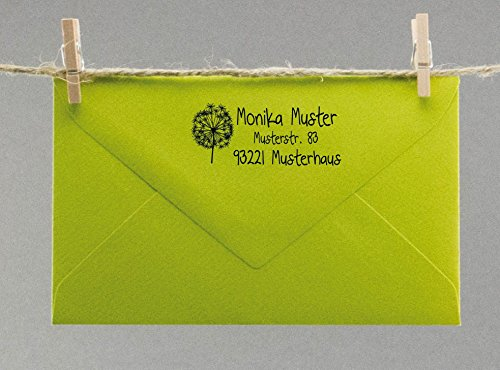 Webermann personalisierbarer Holz Stempel Namen & Adresse - Adressstempel individualisierbar - Stempel für Grußkarten, Hochzeit, Firmung, Taufe