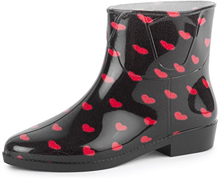 Ladeheid Kurze Gummistiefel Damen Elegant Regenstiefel Damen mit Muster LAZT201802 (Muster-13, 39 EU)