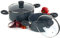 Russell Hobbs COMBO-4839A Nightfall Stone Cooking Pots - 20cm , 24cm Stock Pots With Lids, Non-Stick Pots & Pan Set, Induction Hob Casserole Dish, Lightweight 3mm Aluminium, Stay Cool Handles