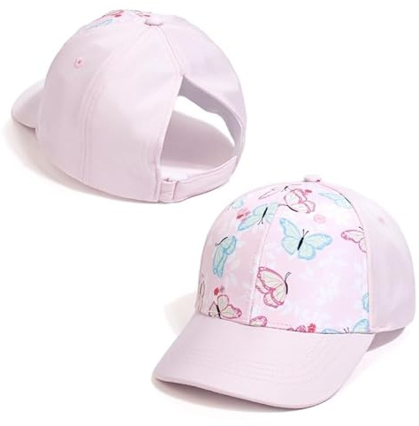 Frotox Chapeau De Soleil pour Enfants Casquette De Baseball à Larges Bords avec Trou pour Queue De Cheval Toddler Girls Sun-Proof Peak-Cap 3-6T High Bun Ponycap Girl Ponycap Hat
