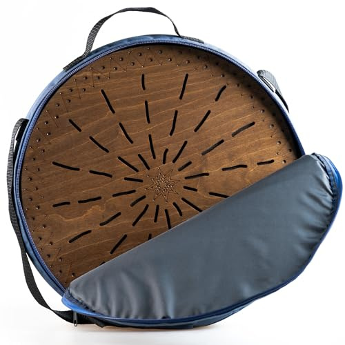 Rain Disk Waterfall 16 | entspannender Wasserklang | Ozeantrommel aus Holz | 60 Sekunden langer meditativer Klang | Must Have Instrument für die Klangtherapie | mit weicher Schutztasche