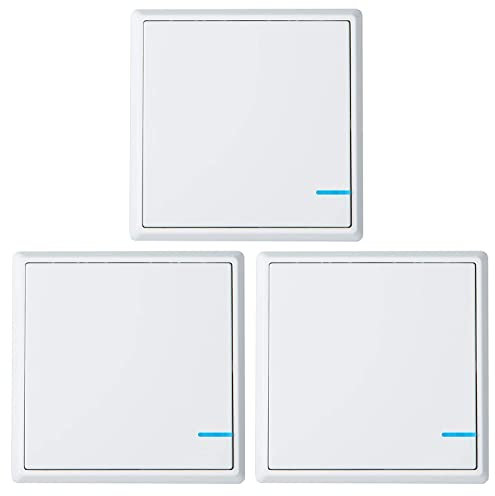 NineLeaf 3Pièces Interrupteur sans fil, sans câblage mural Interrupteur électrique mural pour plafonniers ventilateurs lampes (SEUL L'INTERRUPTEUR NE PEUT PAS FONCTIONNER)