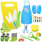 YTACREA Couteau Cuisine Enfant, Ensemble de 27 Couteaux de Cuisine pour Enfants Couteau Enfant pour couper et cuire des fruits ou légumes pour les tout-petits, avec planche à découpe
