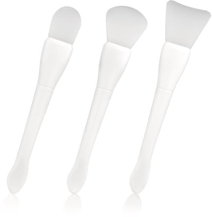 3pcs Silicone Face Mask Brush, Wax Spoon Scraper Flexible Mask Brush Applicator Seal Wax Stamp Scraper Face Mask Applicator Candle Wax Scraper for Body Lotion Wax Stamp DIY Mud Clay Mask Cream