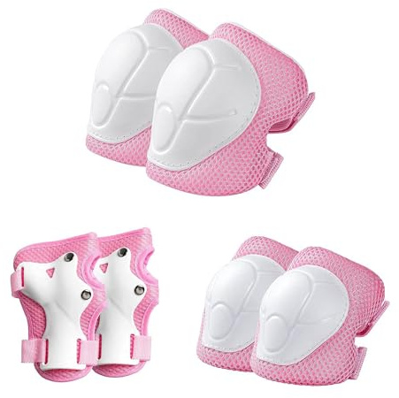 6 Stück,Kinder Protektoren Knie,Schoner Inliner Kinder,Skate Protektoren Set,Kinder Ellenbogenschützer,Schonerset Schutzausrüstung,Für Skateboard Roller Skaten Fahren Radfahren Outdoor Sport