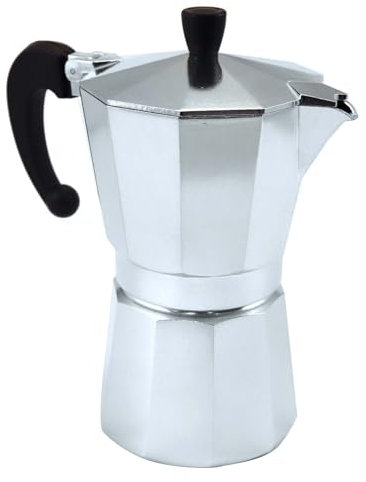 Fackelmann Caffettiera Moka da 6 tazze, per caffè aromatico ed intenso, realizzata in robusto alluminio, con beccuccio anti-goccia e manico ergonomico antiscottatura, Linea Easyprepare