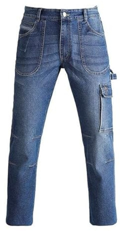 Siry Work KAPRIOL Touran Jeans per Lavoro e Tempo Libero Elasticizzati in Cotone Denim Multitasche (TG.L)